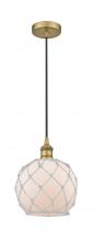 Innovations Lighting 616-1P-BB-G121-8RW - Farmhouse Rope - 1 Light - 8 inch - Brushed Brass - Cord hung - Mini Pendant