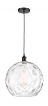 Innovations Lighting 616-1P-BK-G1215-14 - Athens Water Glass - 1 Light - 13 inch - Matte Black - Cord hung - Pendant