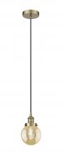 Innovations Lighting 616-1PH-AB-G208-6 - Beacon - 1 Light - 6 inch - Antique Brass - Cord hung - Mini Pendant