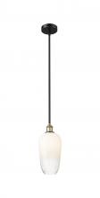 Innovations Lighting 616-1S-BAB-G484-7OP - Brookhaven Flute - 1 Light - 7 inch - Black Antique Brass - Stem hung - Mini Pendant