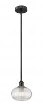 Innovations Lighting 616-1S-BK-G555-8CL - Ithaca - 1 Light - 8 inch - Matte Black - Stem hung - Mini Pendant