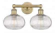 Innovations Lighting 616-2W-BB-G555-8CL - Ithaca - 2 Light - 17 inch - Brushed Brass - Bath Vanity Light