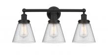 Innovations Lighting 616-3W-BK-G64 - Cone - 3 Light - 24 inch - Matte Black - Bath Vanity Light