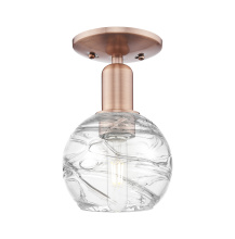 Innovations Lighting 716-1C-AC-G1213-6CL - Athens Deco Swirl - 1 Light - 6 inch - Antique Copper - Semi-Flush Mount