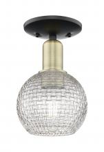 Innovations Lighting 716-1C-BAB-G122C-6CL - Athens - 1 Light - 6 inch - Black Antique Brass - Semi-Flush Mount