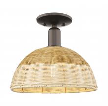 Innovations Lighting 716-1C-OB-NBD2-12-NAT - Natural Ballston Dome - 1 Light - 6 inch - Oil Rubbed Bronze - Semi-Flush Mount