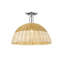 Innovations Lighting 716-1C-PC-NBD2-16-NAT - Natural Ballston Dome - 1 Light - 6 inch - Polished Chrome - Semi-Flush Mount
