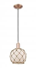 Innovations Lighting 716-1P-AC-G121-8RB - Farmhouse Rope - 1 Light - 8 inch - Antique Copper - Cord hung - Mini Pendant