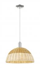 Innovations Lighting 716-1P-PN-NBD2-16-NAT - Natural Ballston Dome - 1 Light - 6 inch - Polished Nickel - Cord hung - Mini Pendant