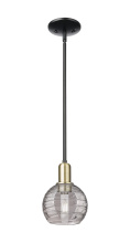 Innovations Lighting 716-1S-BAB-G1213-6CL - Athens Deco Swirl - 1 Light - 6 inch - Black Antique Brass - Mini Pendant
