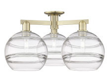 Innovations Lighting 716-3F-AB-G556-10CL - Rochester - 3 Light - 28 inch - Antique Brass - Semi-Flush Mount