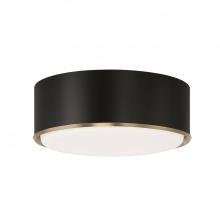 Capital 254831RK - 3-Light Semi Flush Mount in Matte Black with Matte Brass Details and Frosted White Diffuser