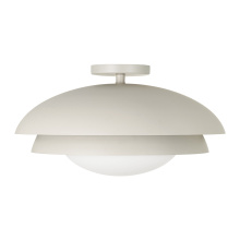 Capital 259211TP - 17.75" W x 9.25" H 1-Light Modern Tiered Dome Semi Flush in Taupe with Soft White Glass Diff