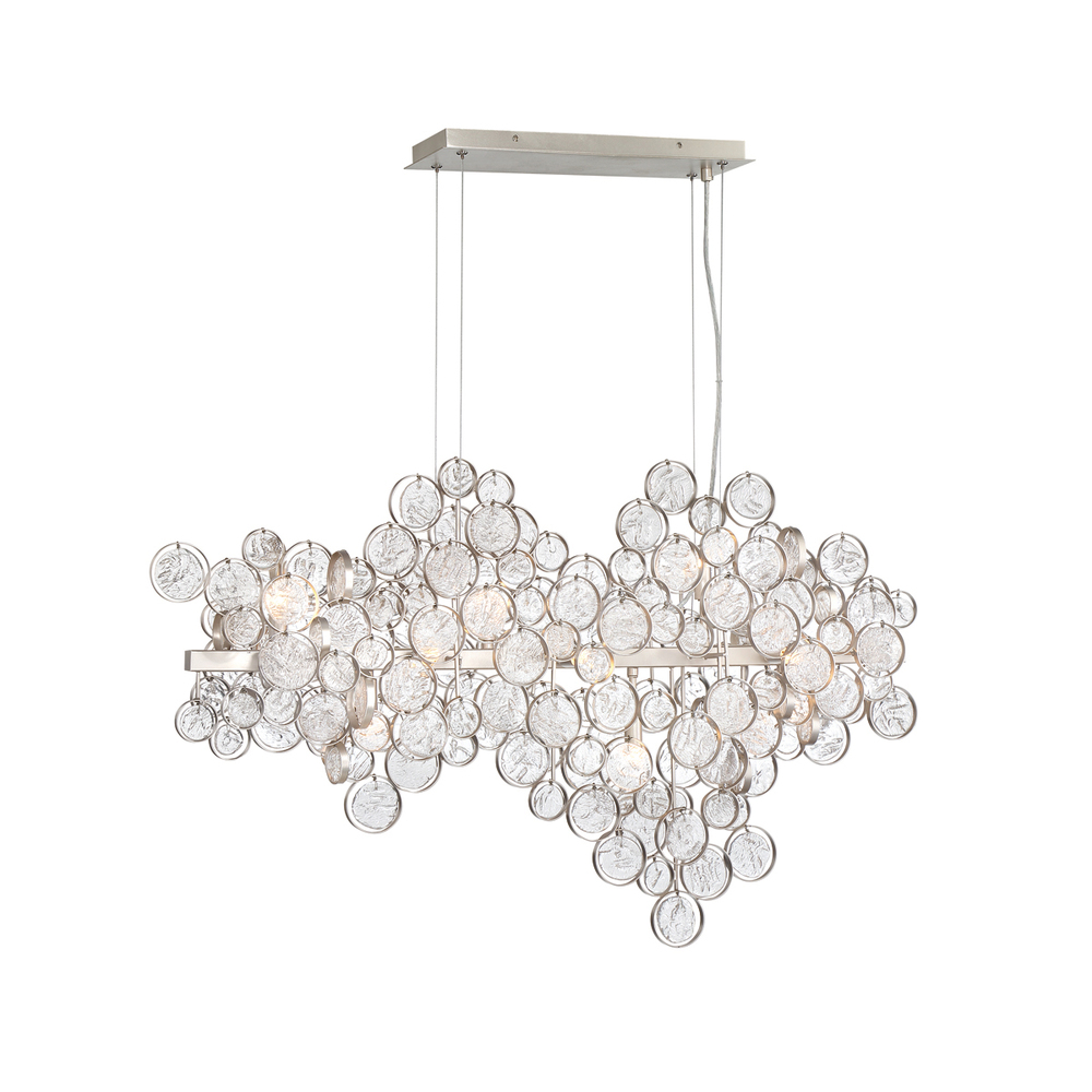 TRENTO 12LT 41" OVAL CHANDELIER CHAMPAGNE SILVER