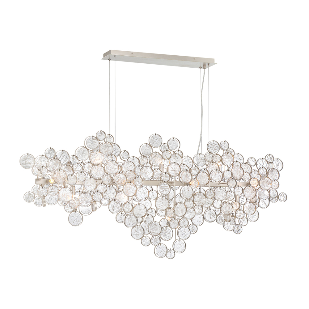 TRENTO 15LT 56" OVAL CHANDELIER CHAMPAGNE SILVER