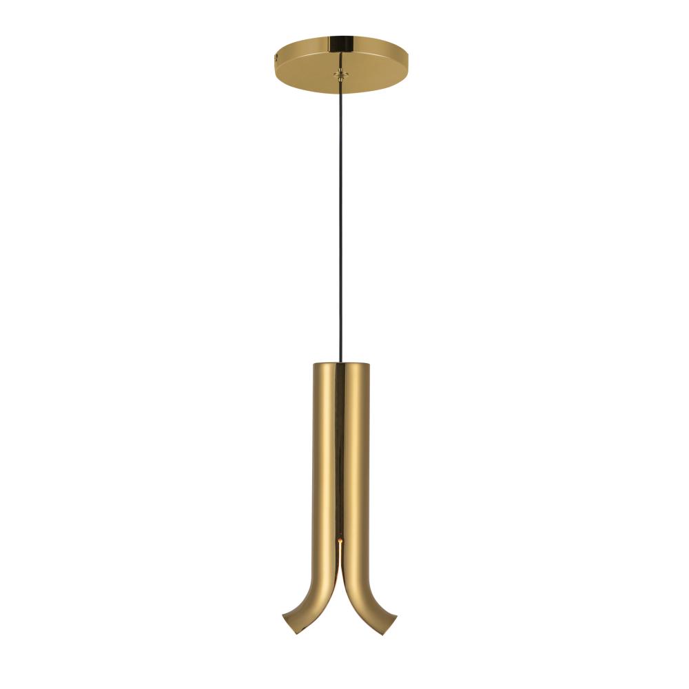 Husk 9-in Metallic Brass LED Pendant