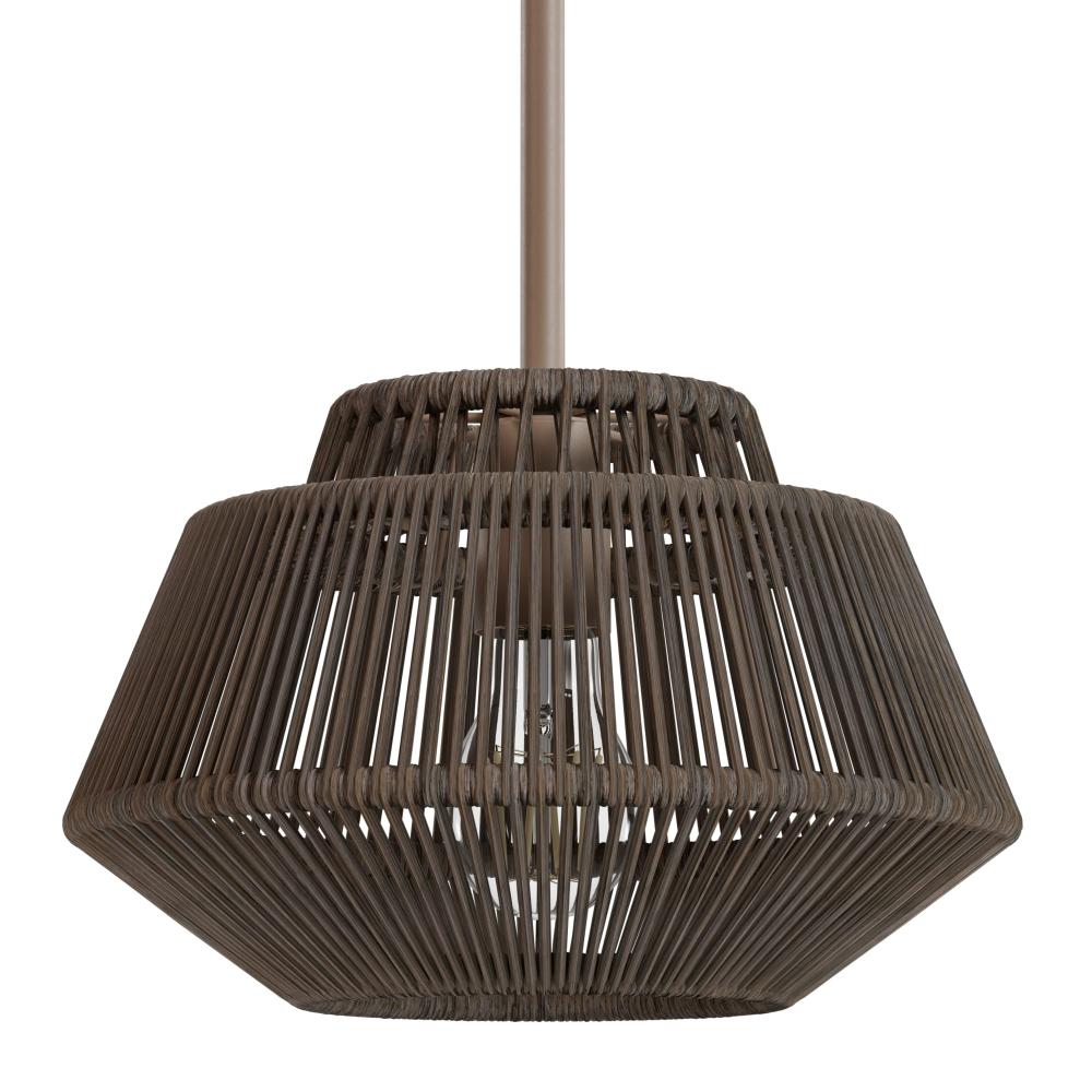 Hunter Brookhollow Sable Rattan and Sable 1 Light Pendant Ceiling Light Fixture