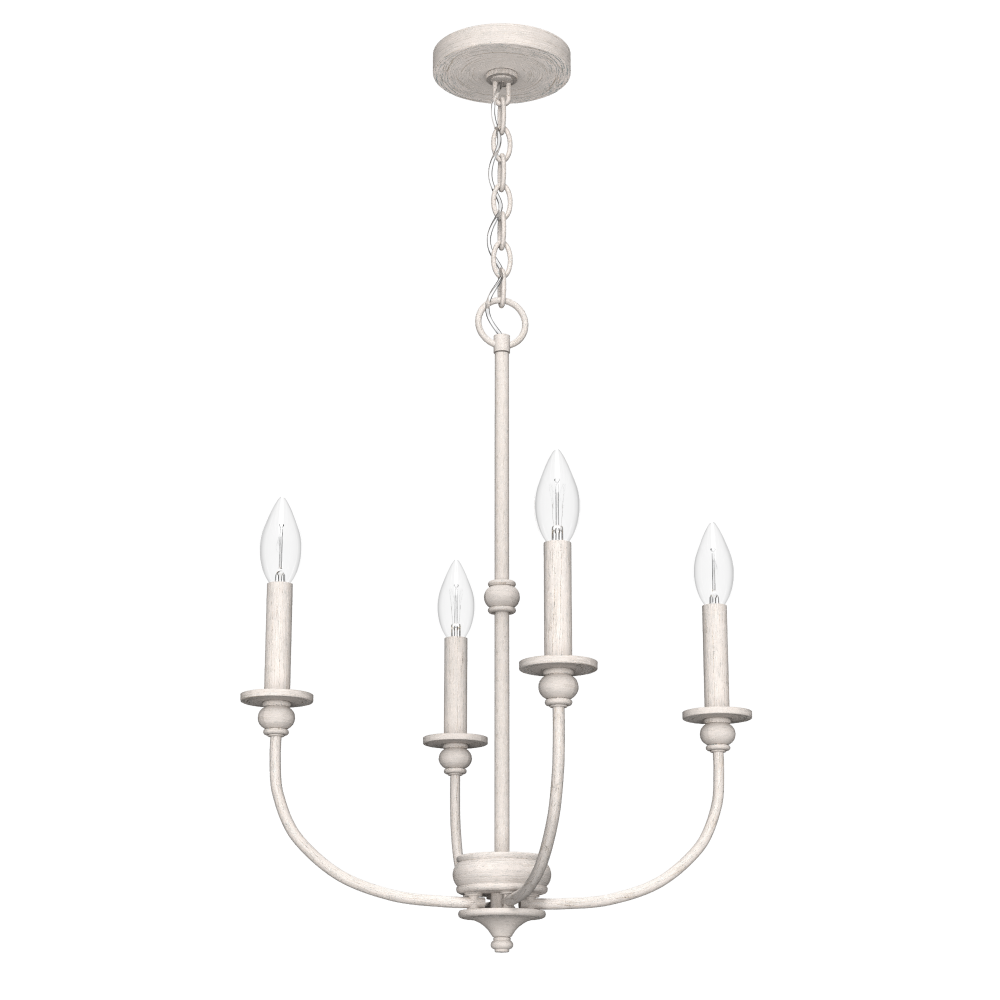 Hunter Southcrest Distressed White 4 Light Chandelier Ceiling Light Fixture