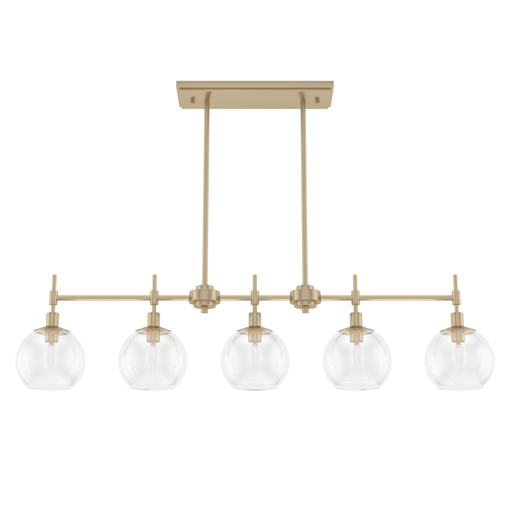 Hunter Xidane Alturas Gold with Clear Glass 5 Light Chandelier Ceiling Light Fixture