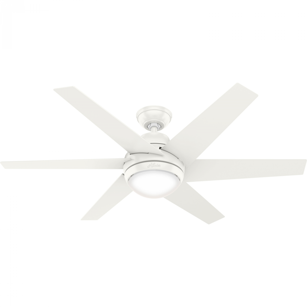 Hunter 52 inch Sotto Fresh White Ceiling Fan with LED Light Kit and Handheld Remote