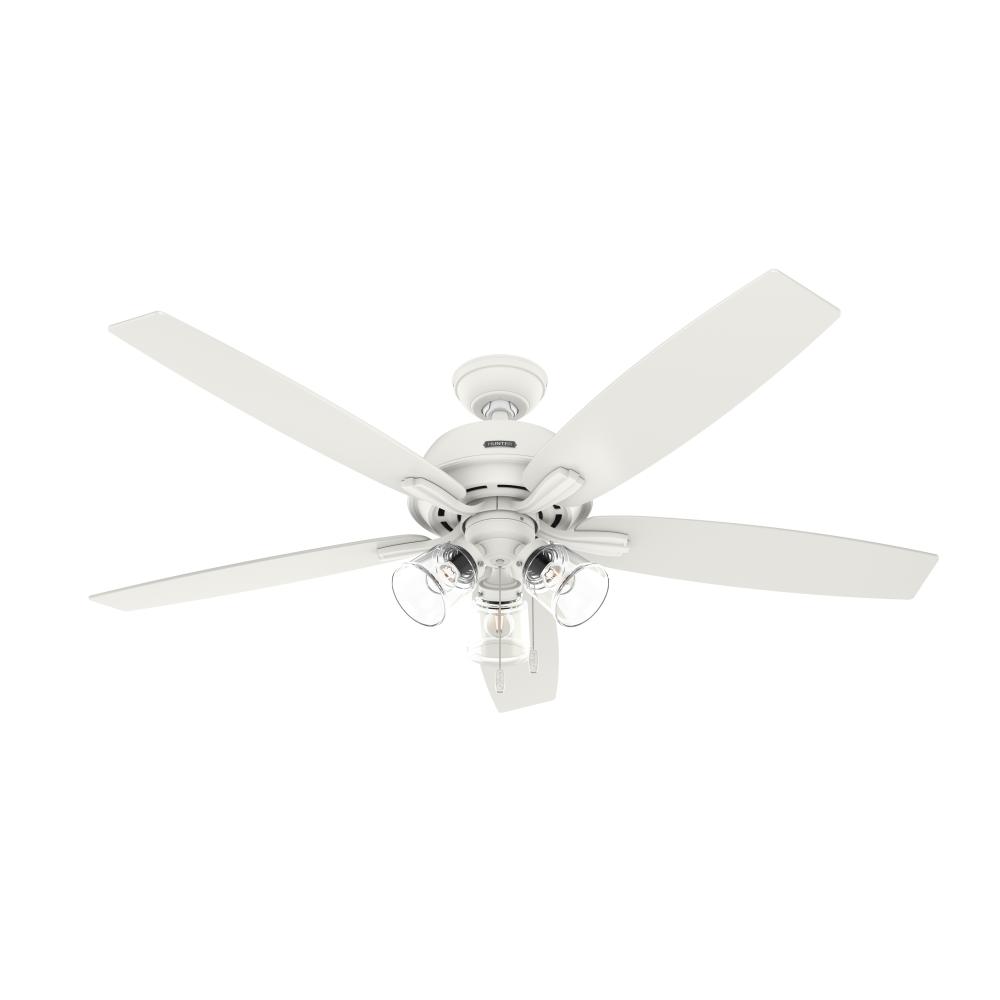 Hunter 60 inch Dondra ENERGY STAR® Matte White Ceiling Fan with LED Light Kit and Pull Chain