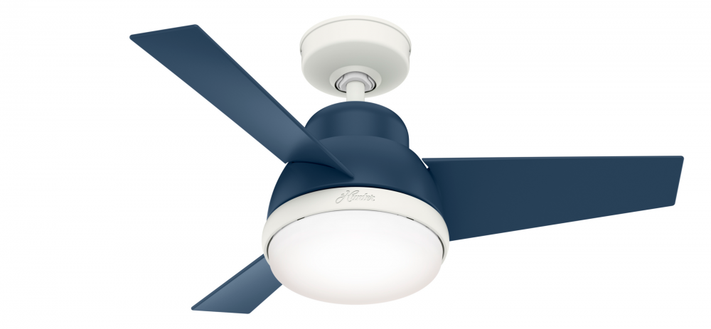 Hunter 36 inch Valda Indigo Blue Ceiling Fan with LED Light Kit and Handheld Remote