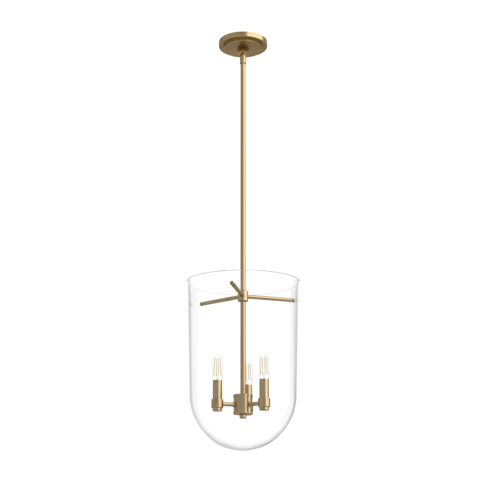 Hunter Sacha Alturas Gold with Clear Glass 3 Light Pendant Ceiling Light Fixture