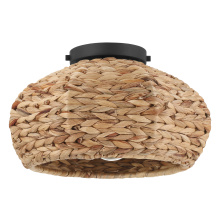 Hunter 48073 - Hunter Cambria Matte Black 1 Light Medium Flush Mount Ceiling Light Fixture