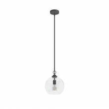 Hunter 19558 - Hunter High Oaks Noble Bronze with Seeded Glass 1 Light Pendant Ceiling Light Fixture