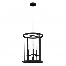 Hunter 19696 - Hunter Briargrove Matte Black 3 Light Medium Chandelier Ceiling Light Fixture