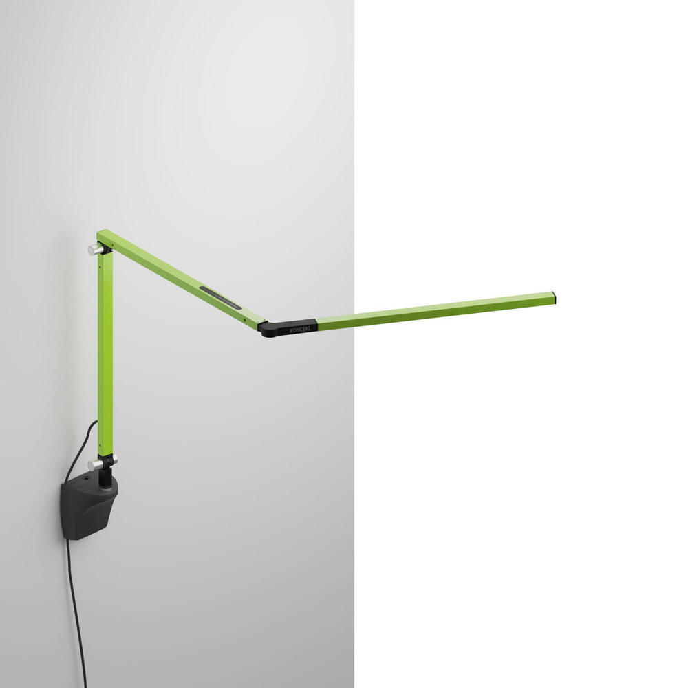 Z-Bar mini Desk Lamp with Metallic Black wall mount (Warm Light; Green)