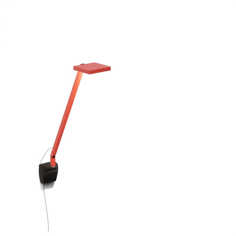 Foccacia Solo Desk Lamp (Matte Fire Red) with Wall Mount (Matte Black)