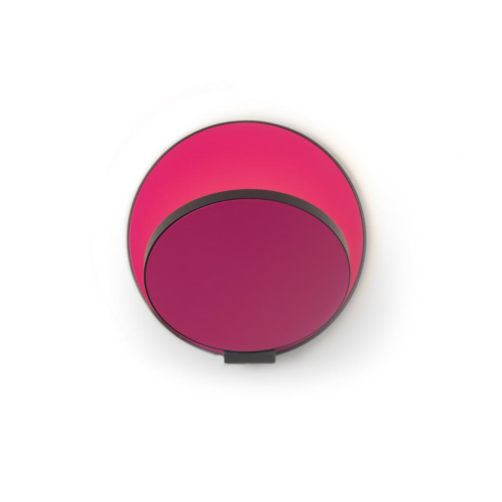 Gravy Wall Sconce - Metallic Black body, Matte Hot Pink plates - Hardwire