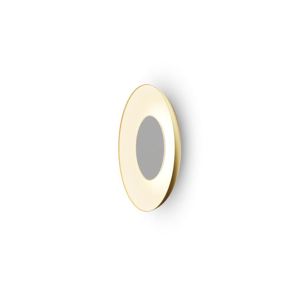 Ramen Wall Sconce 9" (Paintable White) with 18" back dish (Gold w/ Matte White Interior)