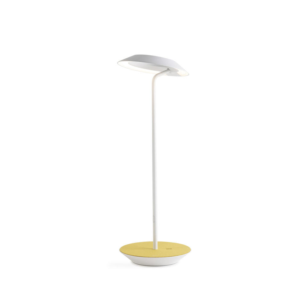 Royyo Desk Lamp, Matte White body, Honeydew Felt base plate