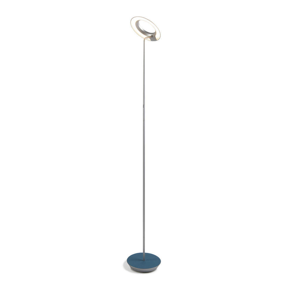 Royyo Floor Lamp, Silver Body, Azure Felt base plate