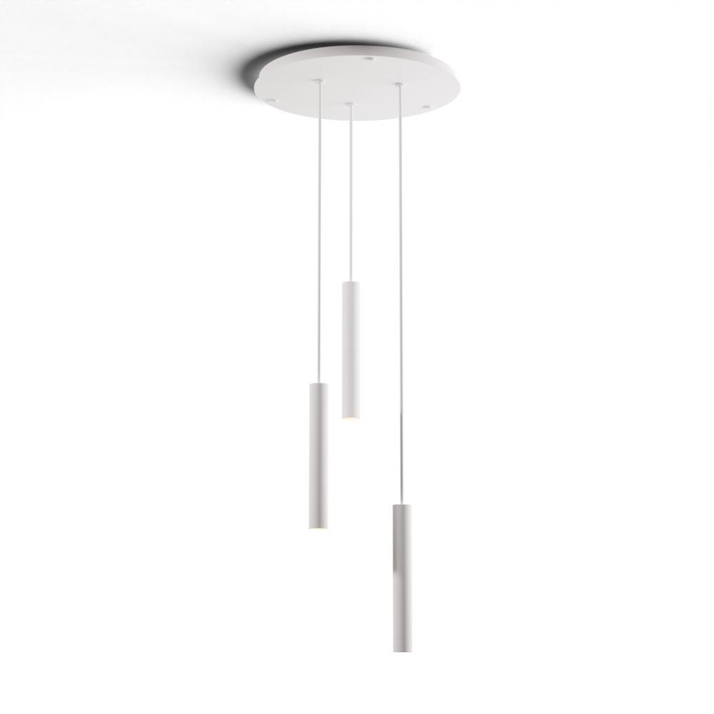 Combi Pendant 12" Circular 3 Combo Matte White with Matte White Canopy, Suspension / Flush Mount