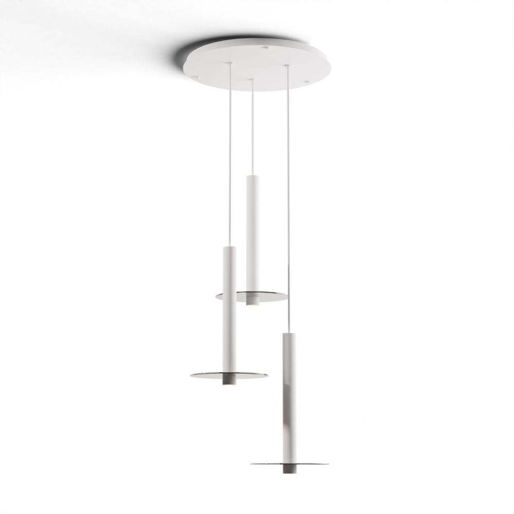 Combi Pendant 16" Circular 3 Combo Matte White with Matte White Canopy