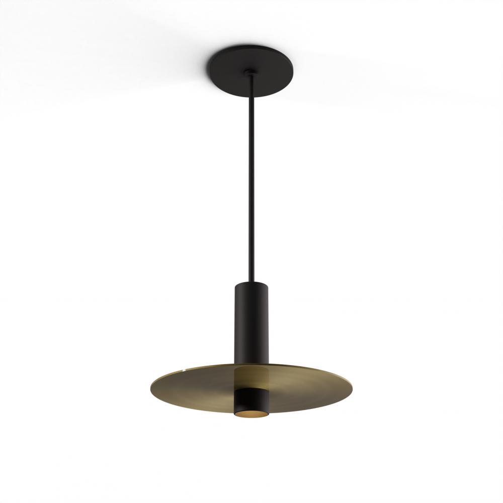 Combi Pendant 6" Single Unit Matte Black with Matte Black Canopy