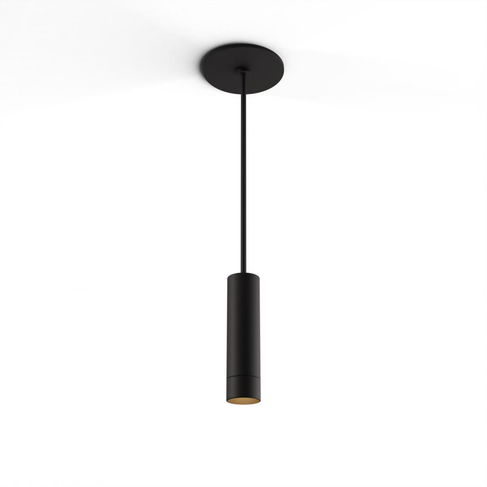 Combi Pendant 6" Single Unit Matte Black with Matte Black Canopy, Suspension / Flush Mount 2-in-