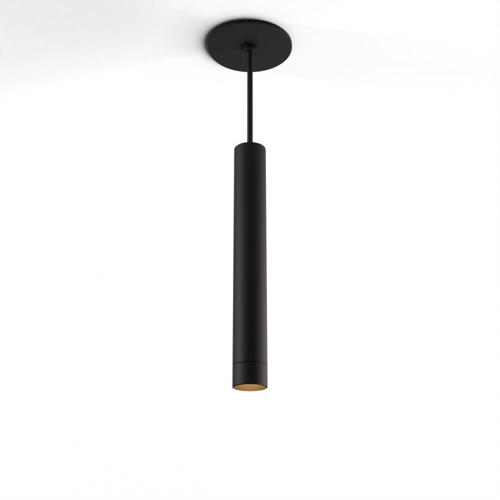 Combi Pendant 12" Single Unit Matte Black with Matte Black Canopy, Suspension / Flush Mount 2-in