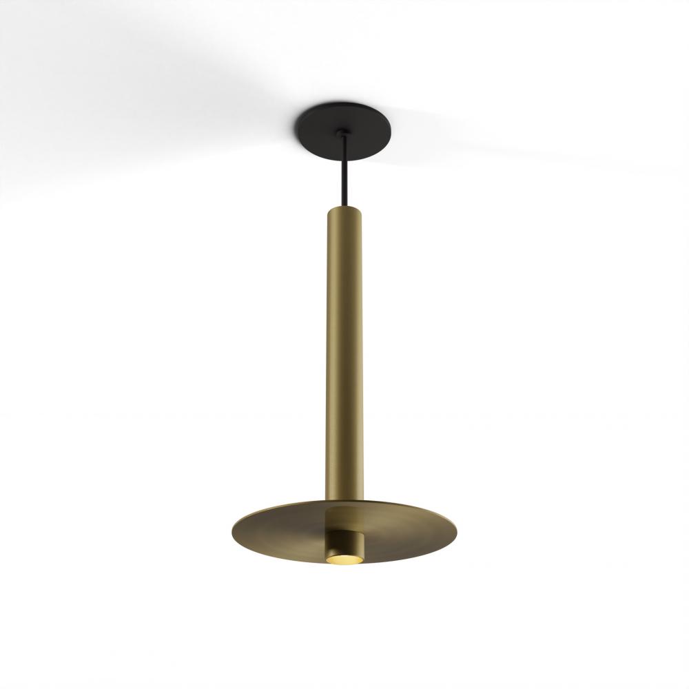 Combi Pendant 16" Single Unit Brass with Matte Black Canopy