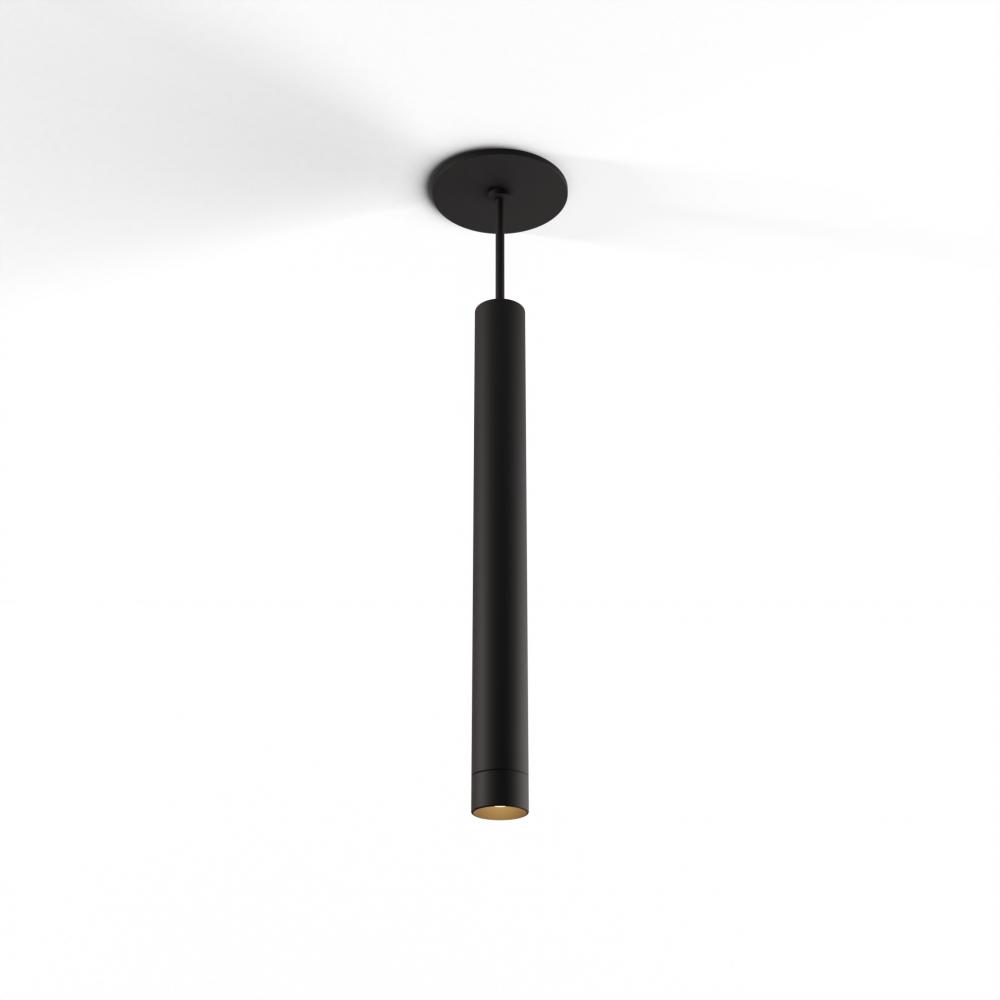 Combi Pendant 16" Single Unit Matte Black with Matte Black Canopy, Suspension / Flush Mount 2-in