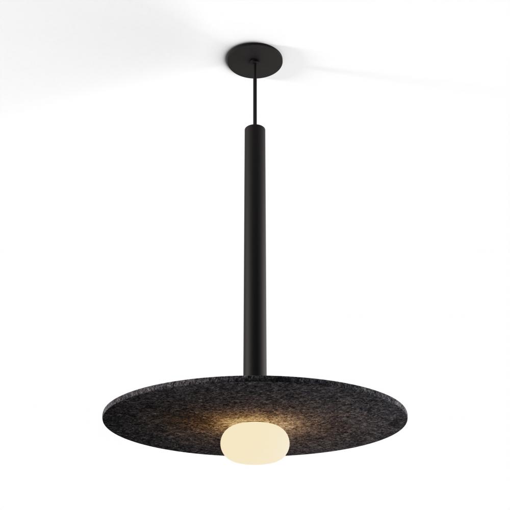 Combi Pendant 24" Single Unit Matte Black with Matte Black Canopy