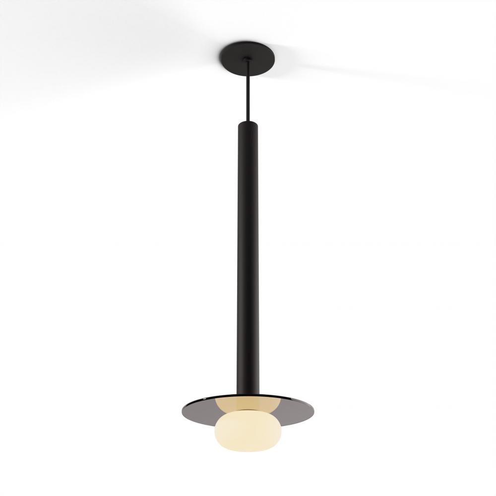 Combi Pendant 24" Single Unit Matte Black with Matte Black Canopy