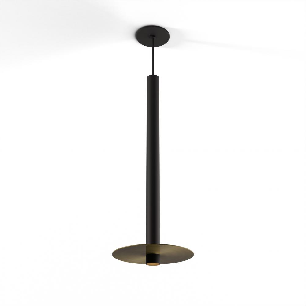 Combi Pendant 24" Single Unit Matte Black with Matte Black Canopy