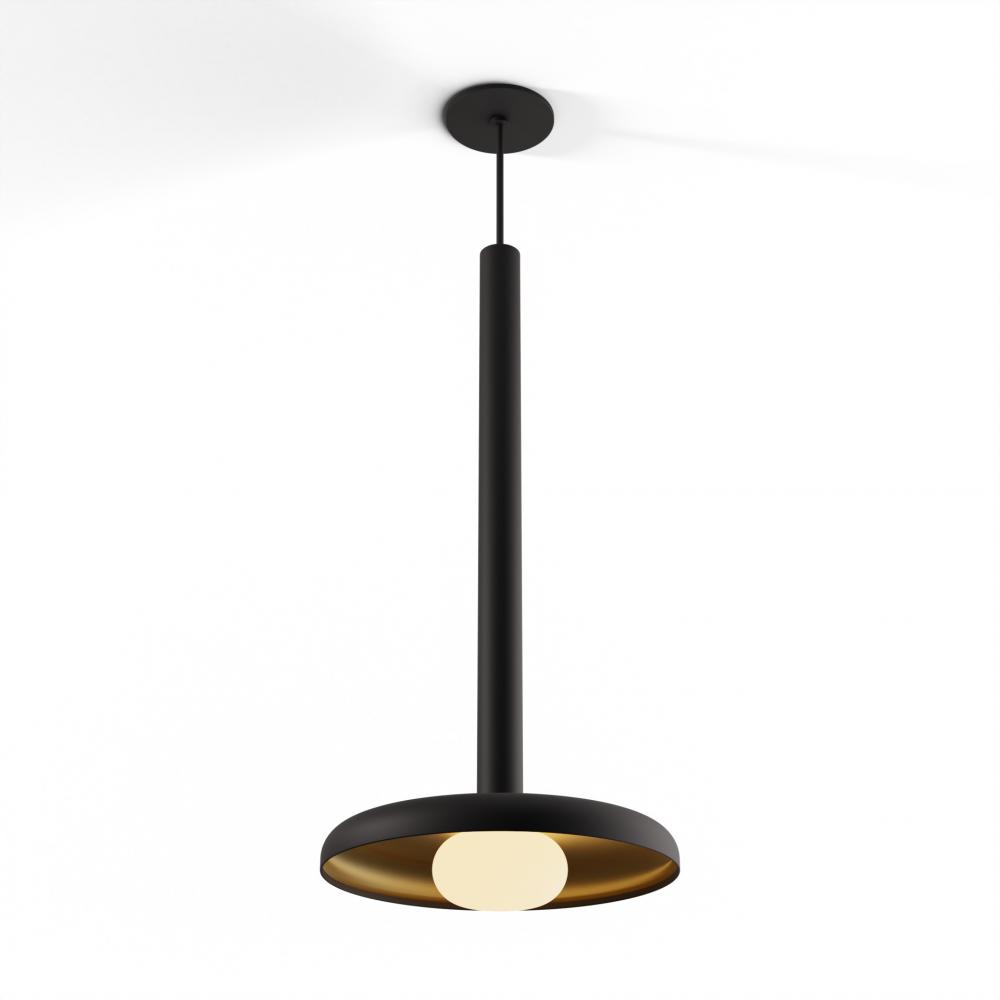 Combi Pendant 24" Single Unit Matte Black with Matte Black Canopy