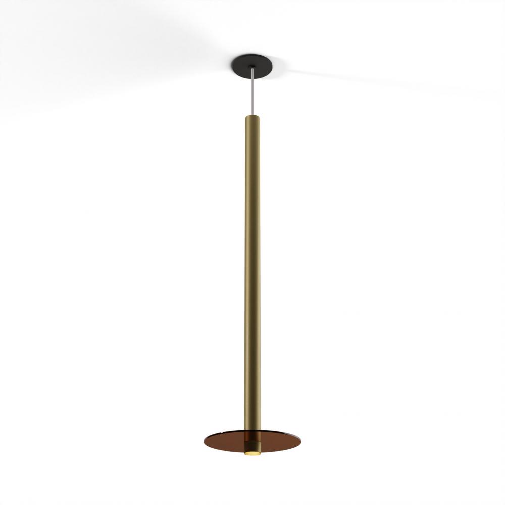 Combi Pendant 36" Single Unit Brass with Matte Black Canopy