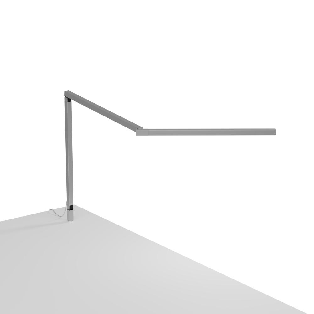 Z-Bar Mini PRO LED Desk Lamp Gen 4 (Silver) with Through-Table Mount