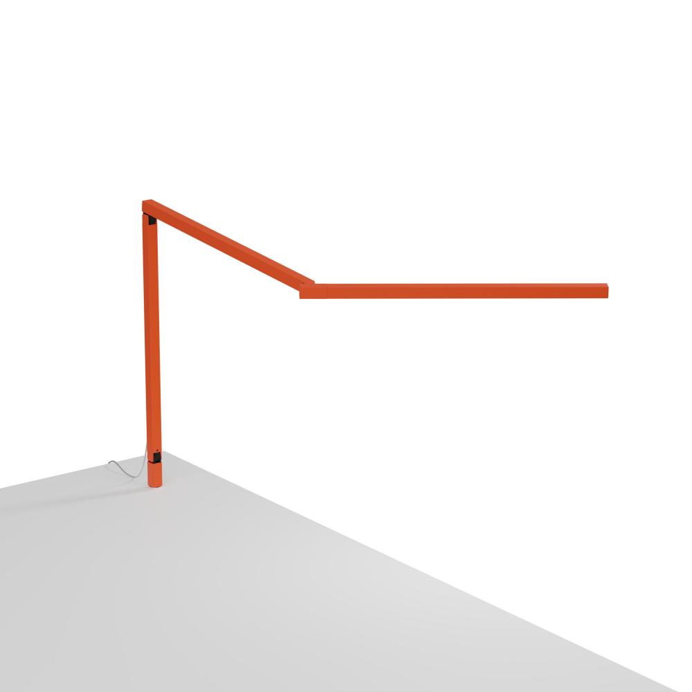 Z-Bar Mini Desk Lamp Gen 4 (Warm Light; Matte Orange) with Through-Table Mount